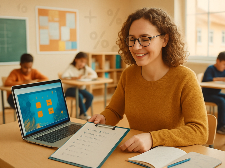 Editorial illustration for enVision math games: a practical guide for K–5 teachers.
